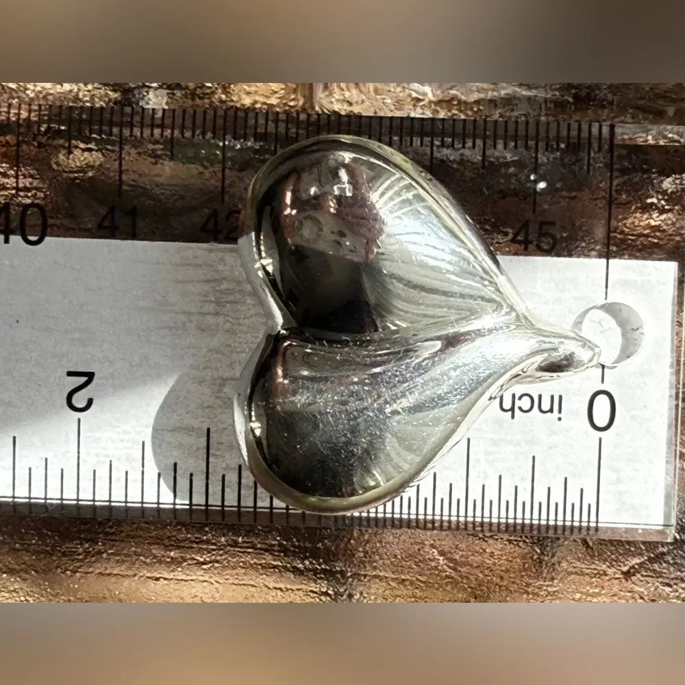 Vintage 925 Silver Heart Brooch